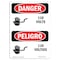 Signmission Safety Sign, OSHA Danger, 24" Height, 110 Volts, Bilingual Spanish OS-DS-D-1824-VS-1002 - alternate 1